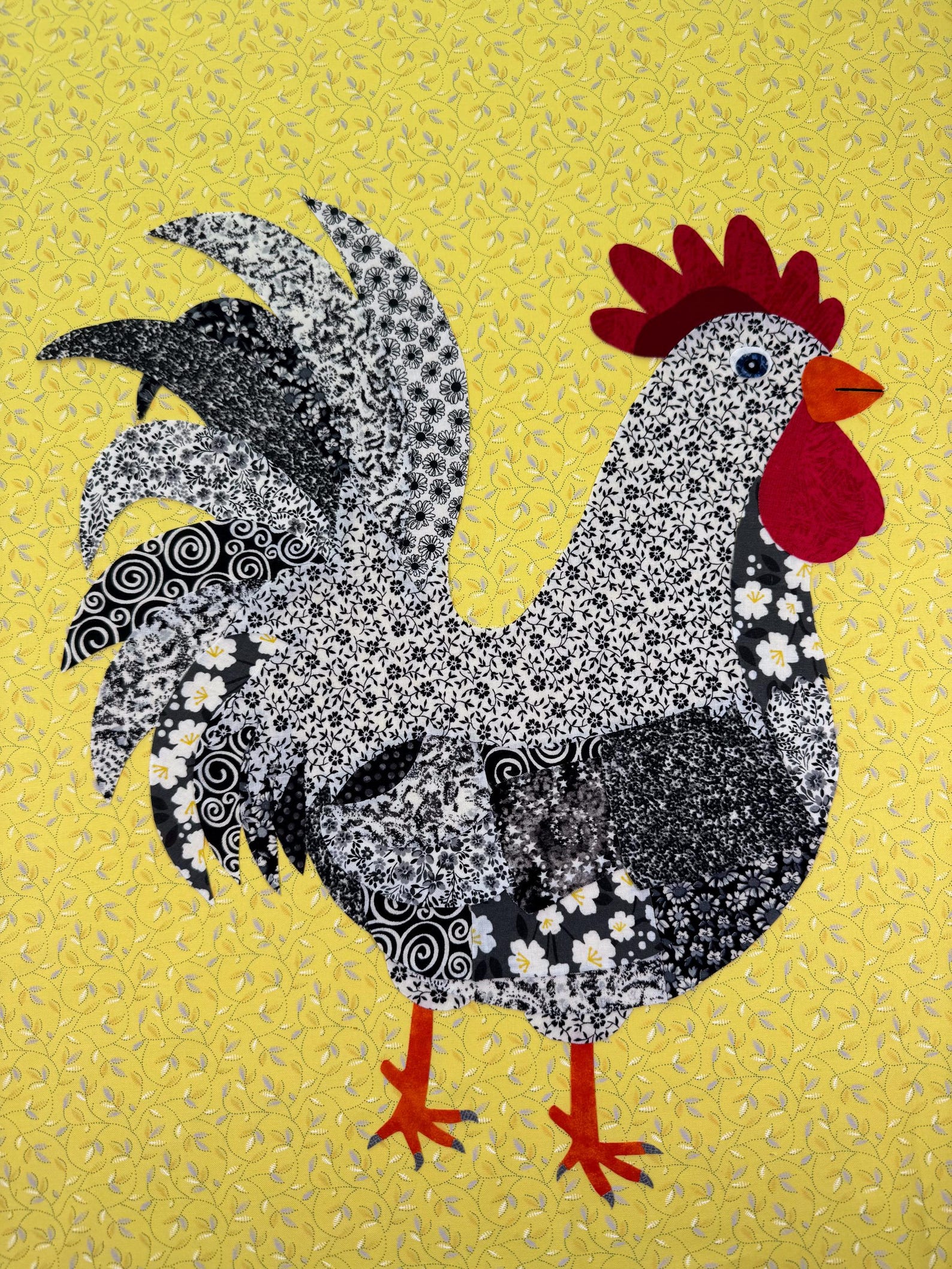 PATCHWORK ROOSTER Fabric Collage PDF Pattern - Etsy