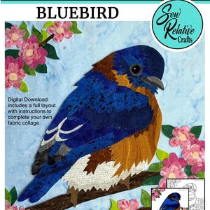 BLUEBIRD Fabric Collage Pattern