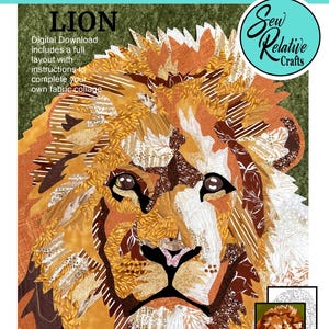 LION Fabric Collage Pattern