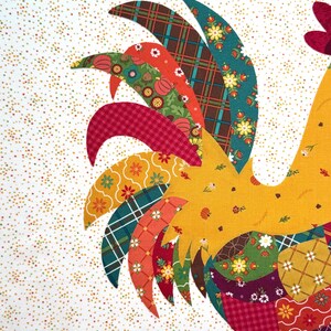 PATCHWORK ROOSTER Fabric Collage PDF Pattern - Etsy