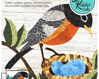 ROBIN Fabric Collage Digital Download PDF Pattern