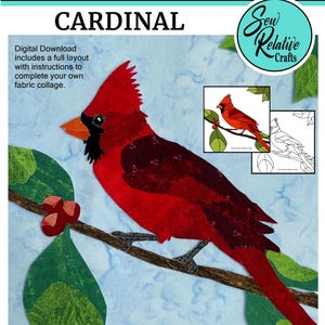 CARDINAL Fabric collage pattern