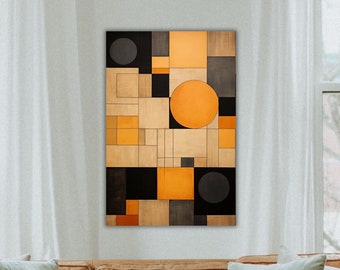 Harmony of Geometry Wall Decor, Geometric Modern Wall Art, Stretched Canvas On a Wooden Underframe, Ready To Hang Printed Canvas