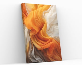 Abstract Silk Wall Decor, Modern Wall Art, Stretched Canvas On a Wooden Underframe, Ready To Hang Printed Canvas
