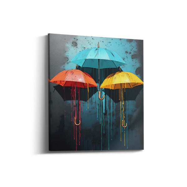 Umbrella's Canvas Print, Stretched Canvas On a Wooden Frame, Ready To Hang, Modern Wall Art