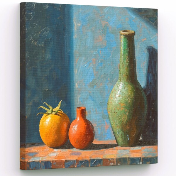 Square Still life Canvas Print, Stretched Canvas On a Wooden Frame, Ready To Hang Still life Wall Art