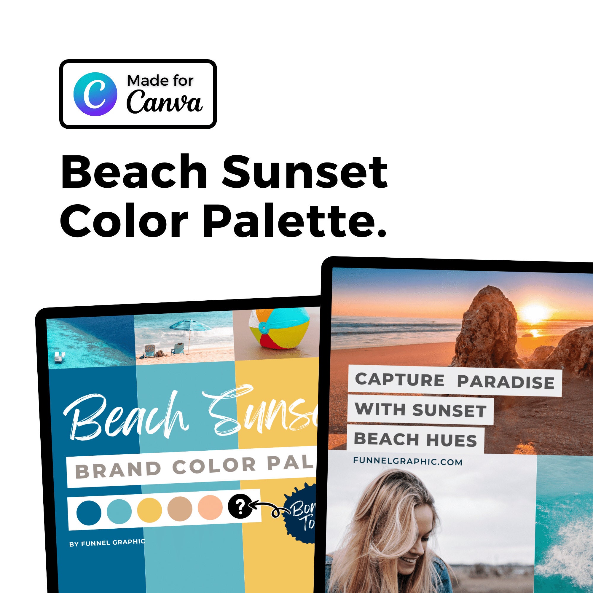 Beach Sunset Color Palette: Canva Brand Creator Kit (editable) - Etsy