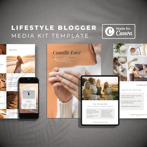 Lifestyle Blogger Media Kit Presentation Slide Deck Canva Template for Bloggers and Influencers