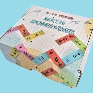 Math Dominoes for Children 5-12 Years Old, a Gift for a First Grader ...