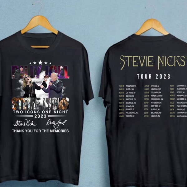 2023 Billy Joel Stevie Nick Two Icons One Night Shirt, Billy Joel T-shirt, Music World Tour T-Shirt, Music Country T-Shirt, Gift For Fans