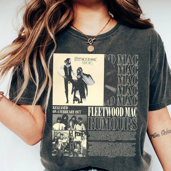 Retro 90s Fleetwood Mac Rumours 1977 Music Band T-Shirt, Fleetwood Mac Fan Tee Unisex, Best Gift For Men Women, Rock and Roll Shirt