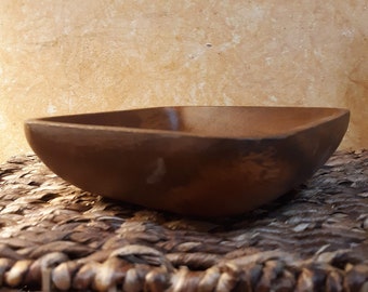 Small vintage hardwood bowl. 6"W by 2"H