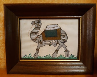 Indian Folk Art Camel painted on silk