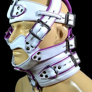 Leather muzzle head harness adjustable Leather Face Hood
