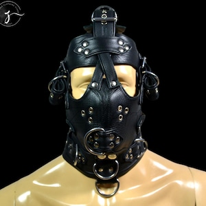 Leather muzzle head harness adjustable Leather Face Hood