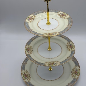 FIESTA PATTERN 3-Tiered Cake / Display Stand by Noritake / Dessert / Appetizer / Cupcakes / Cookies / Wedding / Shower / Tea Party