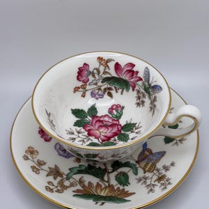 TEACUP and SAUCER SET Charnwood Pattern By Wedgwood /Tea Party / Bridal Shower / Floral China