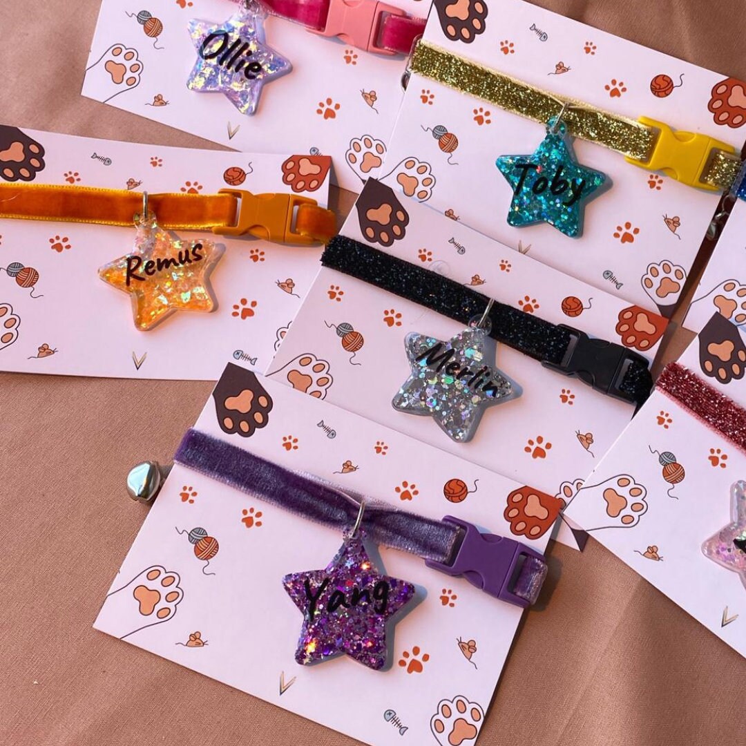 Epoxy Collar Tag for Cats and Dogs/ Cute Cat and Dog Id Tag/ Custom