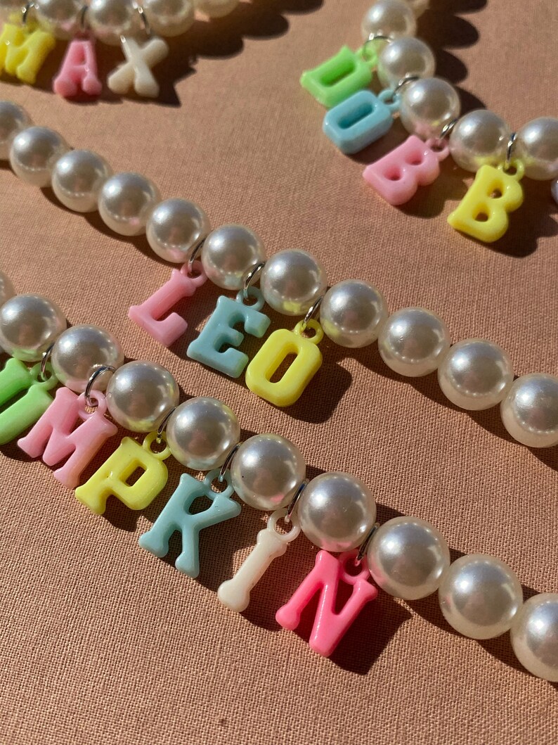 Cat Name Necklace/ Personalized Cat Collar with Pearl/ Cat Jewelry