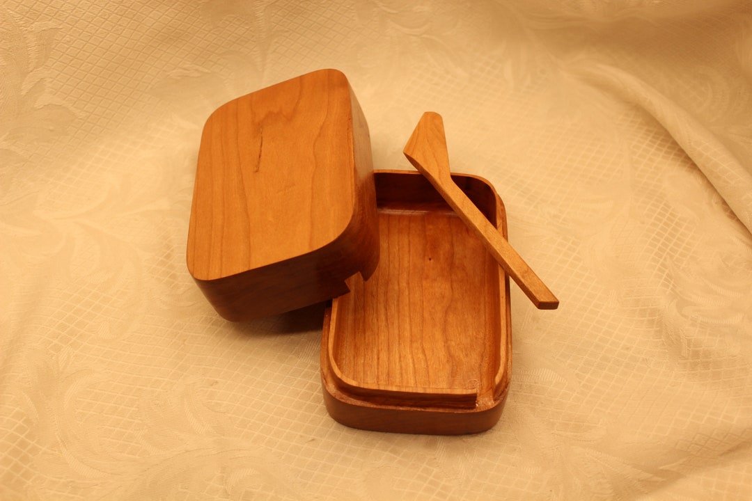 Butter Dish Handmade Cherry Wood Tray Etsy