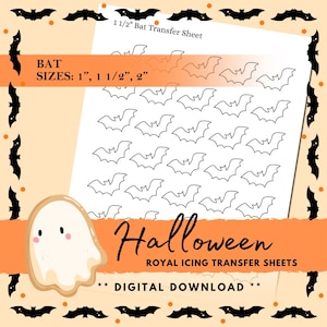 Halloween Royal Icing Transfer Sheets - Bat (3 sizes)