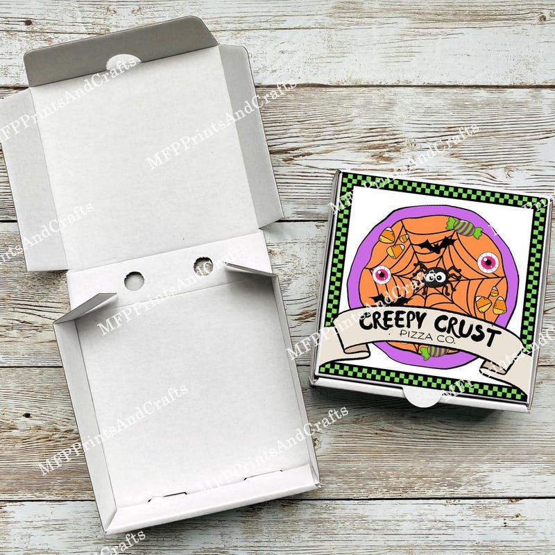 Customizable Pizza Box Label Pizza Halloween Bag - Etsy UK
