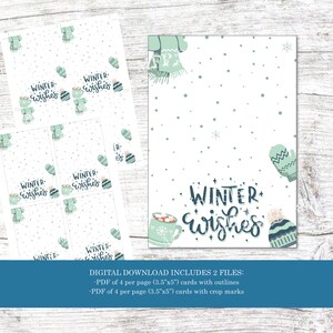Tarjeta de galletas con deseos de invierno