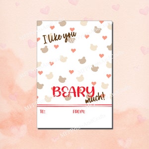 Cartes à biscuits Beary Much pour la Saint-Valentin (3,5 x 5 po.) (Ensemble de 12)