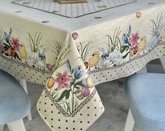 Mantel tapiz de cordero de Pascua: decoración festiva primaveral para el hogar