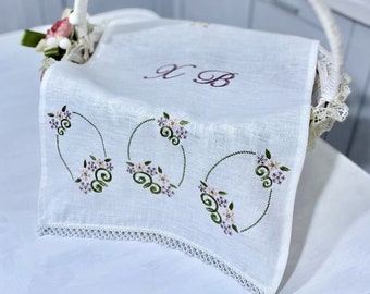 Embroidered Linen Easter Basket Cover, Ukrainian Decor