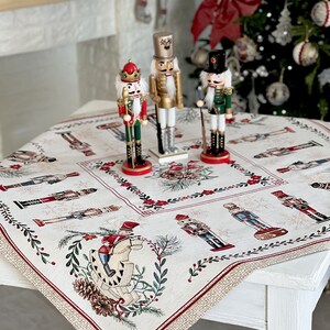 Nutcracker winter table cloth. Christmas table linens, Tapesrty Christmas table cover, Xmas Winter holiday New year Table decorations