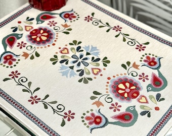 Placemats set from Tapestry Fabric Ethnic Style. Vintage Floral Table Linens. Elegant Dining Table mats. Gift for Mom