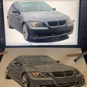 Custom Car Drawing - Etsy