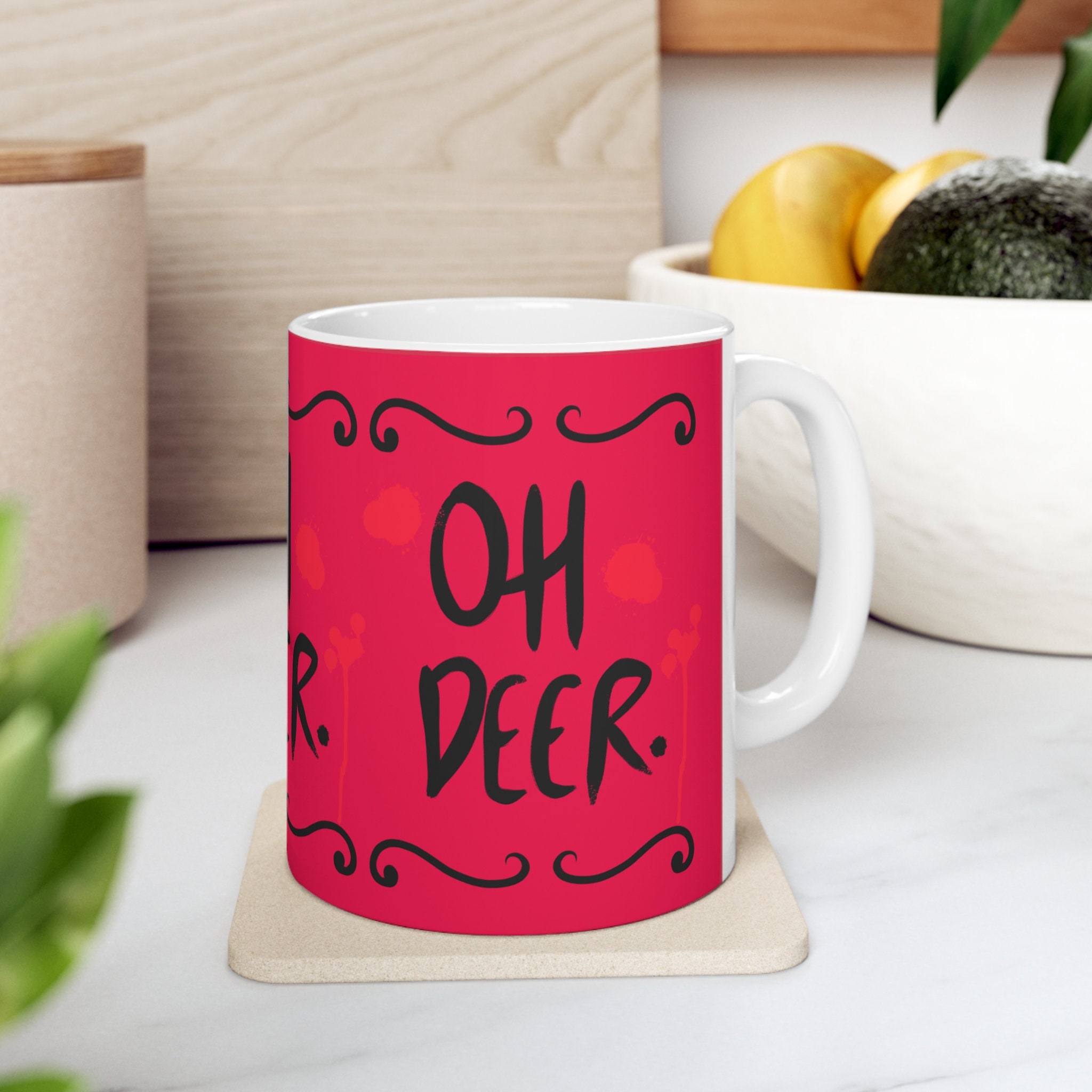 OH Deer - Taza De Café De Cerámica De 11 Onzas, Regalo Divertido Para Café