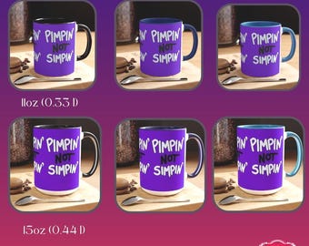 Hazbin Hotel Valentino's Mug - 'Pimpin Not Simpin' Ceramic Coffee Coloured Cup