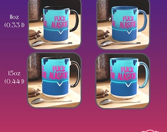 Hazbin Hotel Mug: "F**k Alastor" Fan Art, Colorful Handle - 11oz/15oz