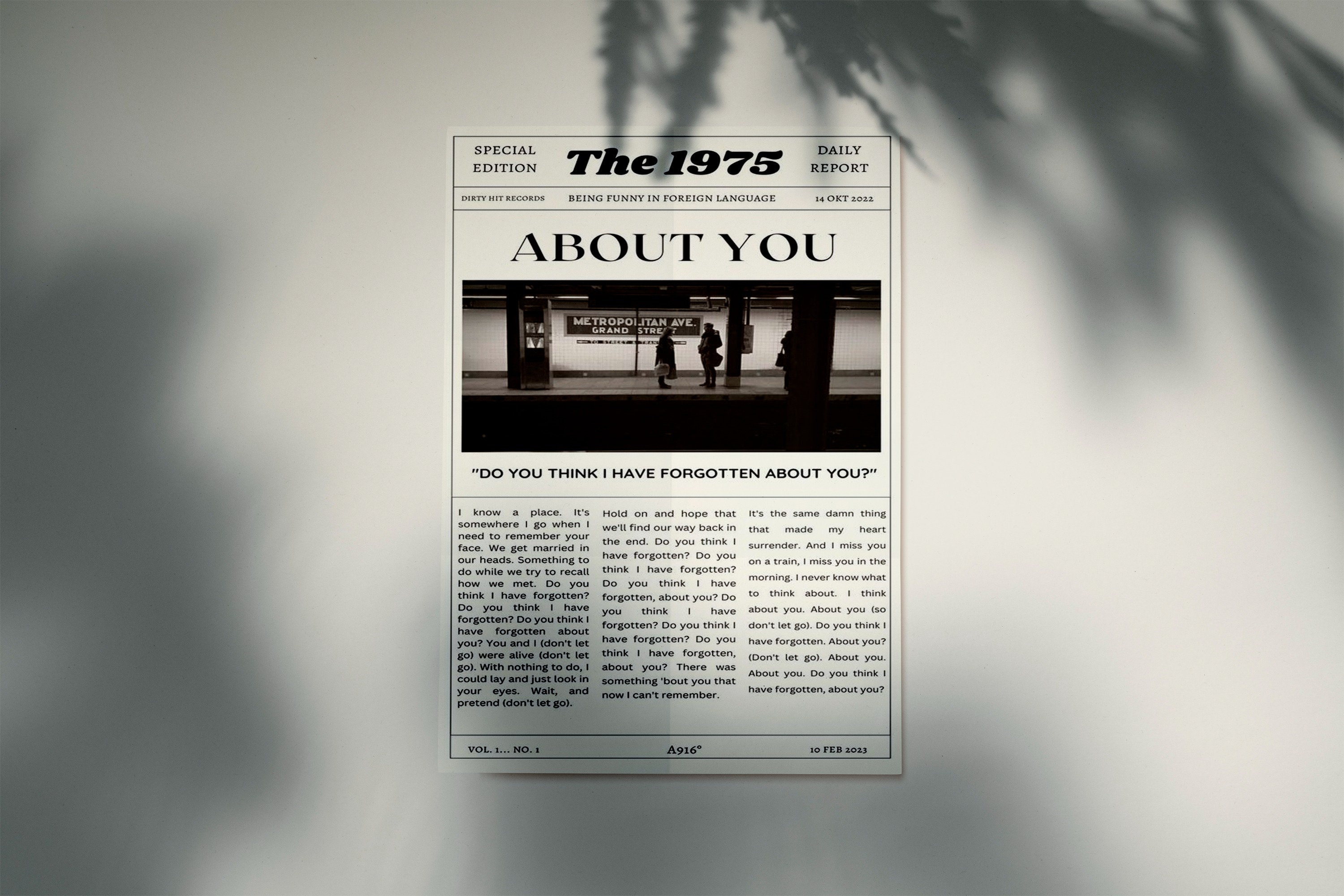 About You The 1975 Song Graphic Poster, The 1975 Song sold by