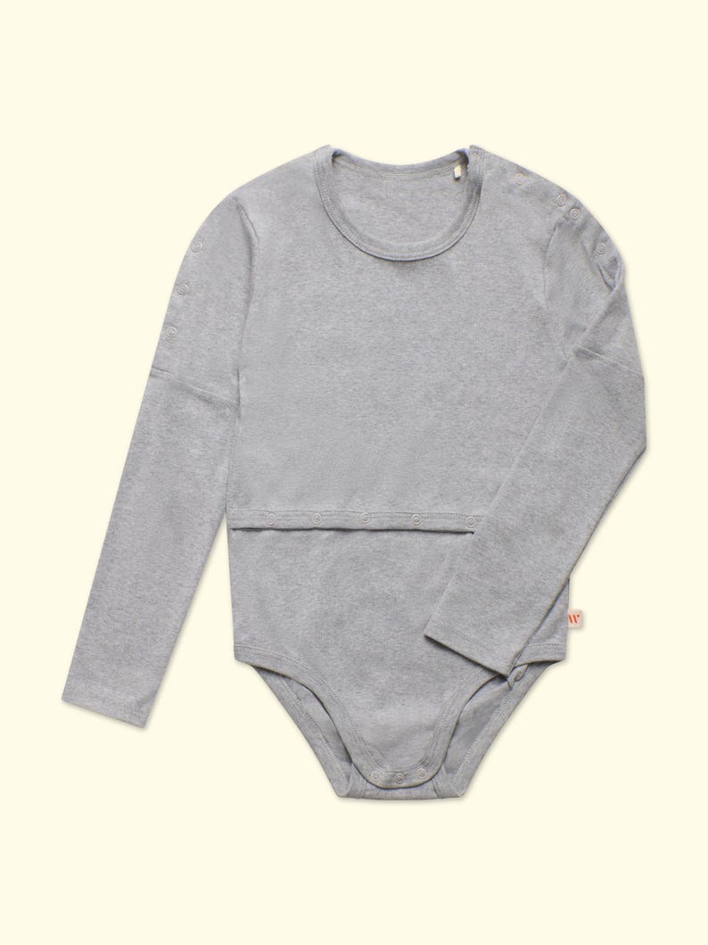 Long-sleeved bodysuit, opening on abdomen for feeding tube PEG stoma, bodysuit for special needs, 86 - 176 image 6
