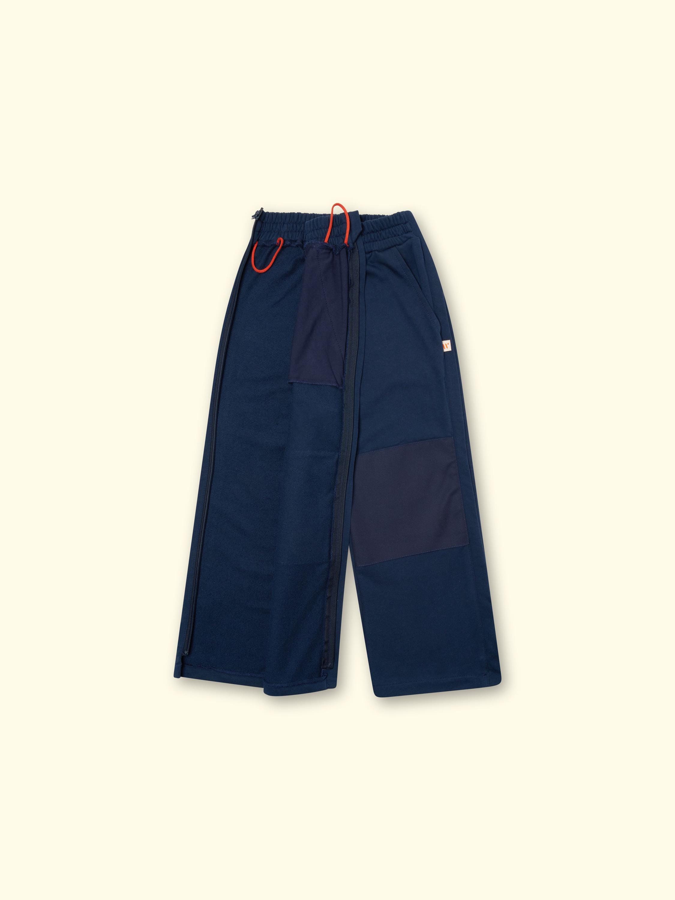Adaptive trousers for children with orthosis and leg cast, wheelchair trousers, rehabilitation clothing, size 98-140, navy