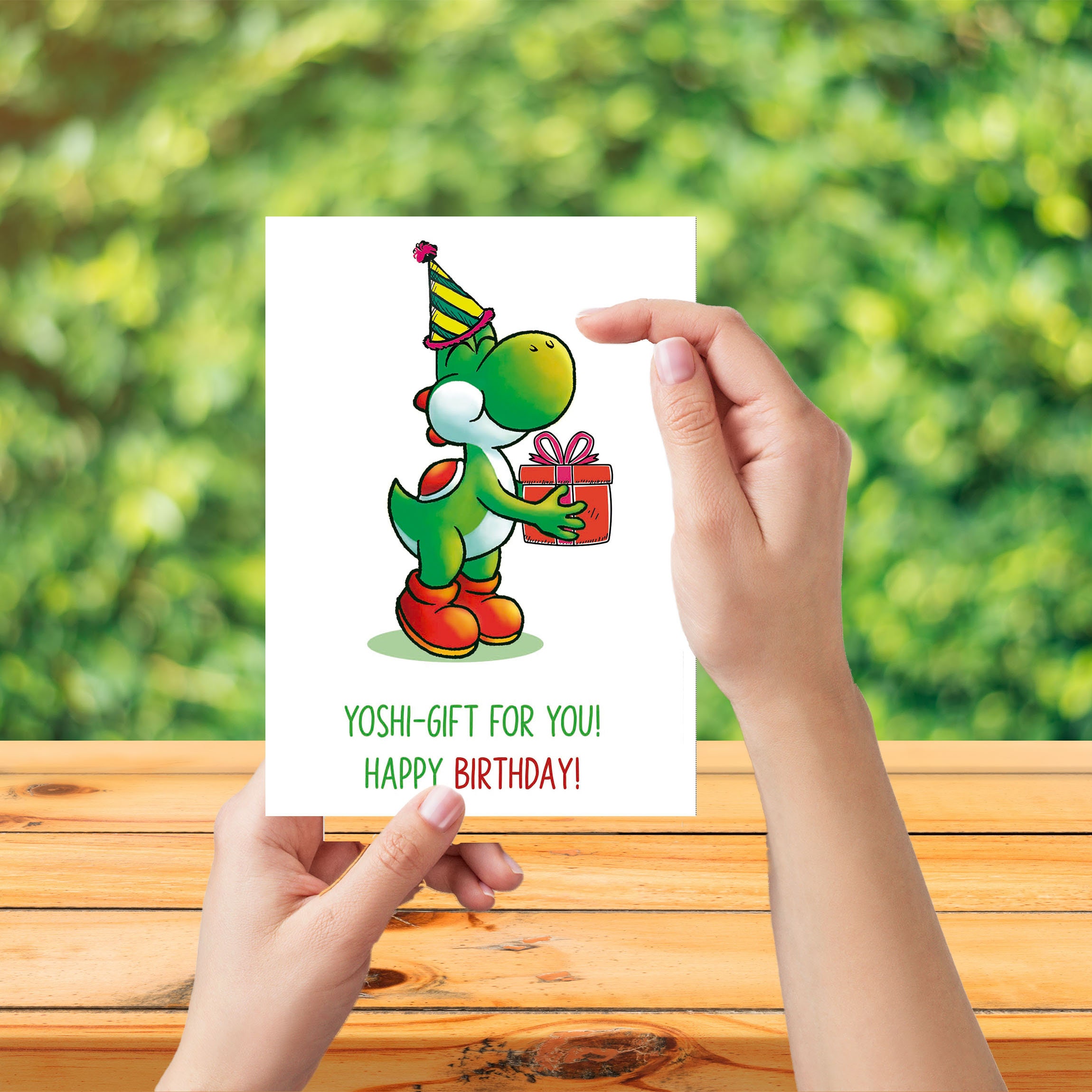 Video Game Birthday Card Yoshi Cute Birthday Card Funny Card for ...