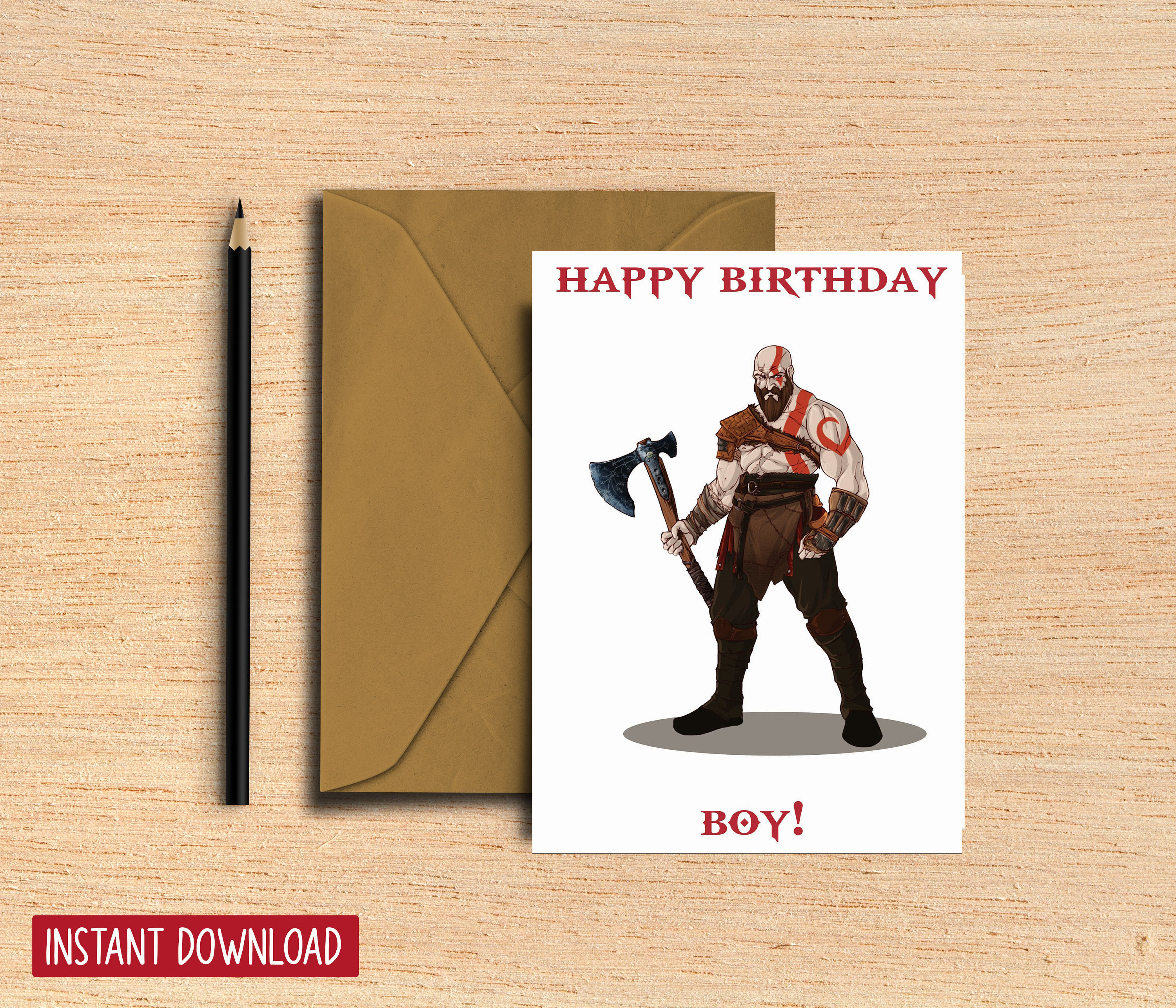 Postcard A6 Set 11 Cards God of War I Digital Painting I Gow 