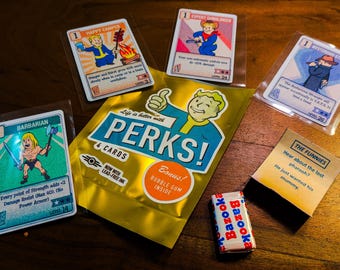 Fallout Perk cards - Booster Pack - four plastic cards in each pack
