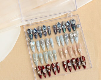 Nails Plastic Storage Case - ONailSun Clear Press-on Nails Storage Box - Nail Display Case - Nail Storage Box