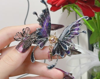 Mini Black Purple Dark Butterfly - Lysandra's Butterfly Garden - ONailSun Romantic Wire Twining Dip Resin Gorgeous Wedding Birthday Gift