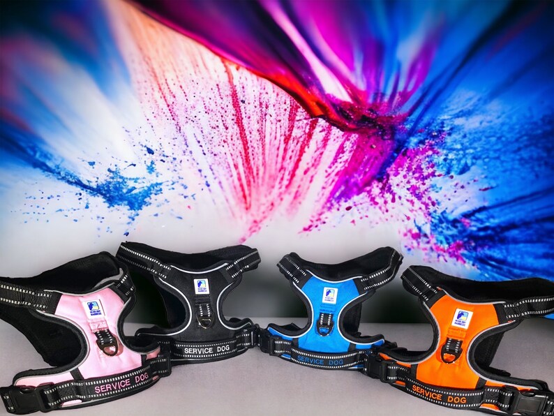 Service Dog Harness, Reflective LED Dog Harness Comfortable, Stylish