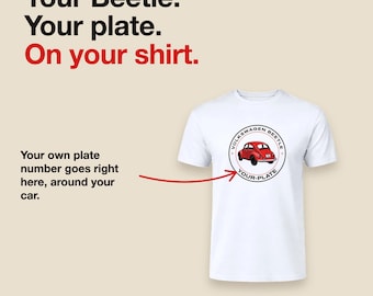 Custom VW Beetle T-Shirt with Your License Plate - Personalized Classic Car Tee, Gift for Beetle Owner, Käfer Shirt