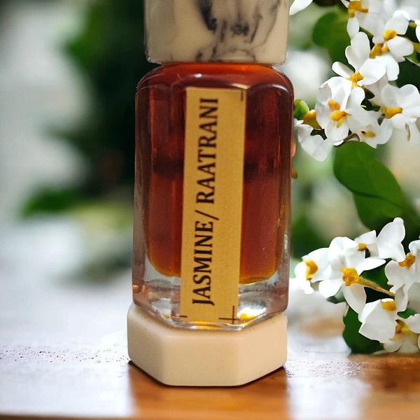 Jasmijn/Raatrani Unisex Premium Natural Attar - Uitstekende 19 jaar oude jasmijngeur voor alle speciale gelegenheidsgeschenken voor haar en hem.