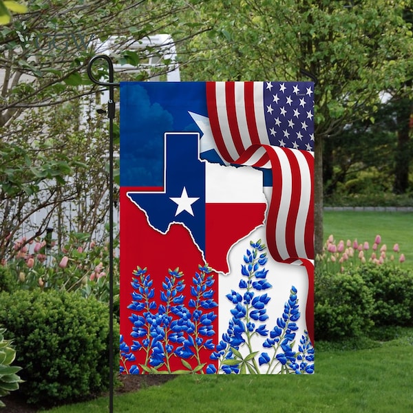 Texas Flag, Texas Garden Flag, Texas State Garden Flag, Texas Bluebonnet Flag, Lone Star Flag, Texas State Bluebonnet Flag, State Decor