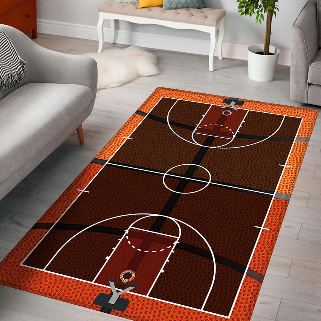 Basketball Court Rug Basketball Sports Area Rug Team Etsy