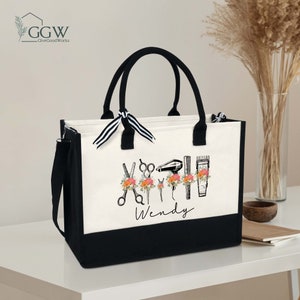 Sac fourre-tout personnalisé coiffeur, cadeau coiffeur, sac coiffeur, cadeau coiffeur personnalisé, cadeau coiffeur, sac en toile esthéticienne